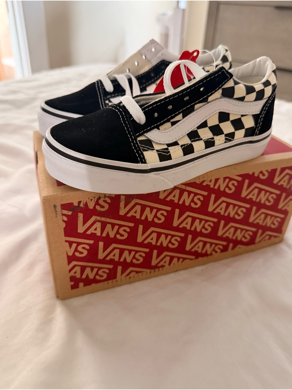 Vans Kids Checkerboard Old Skool Sneakers - Black/White